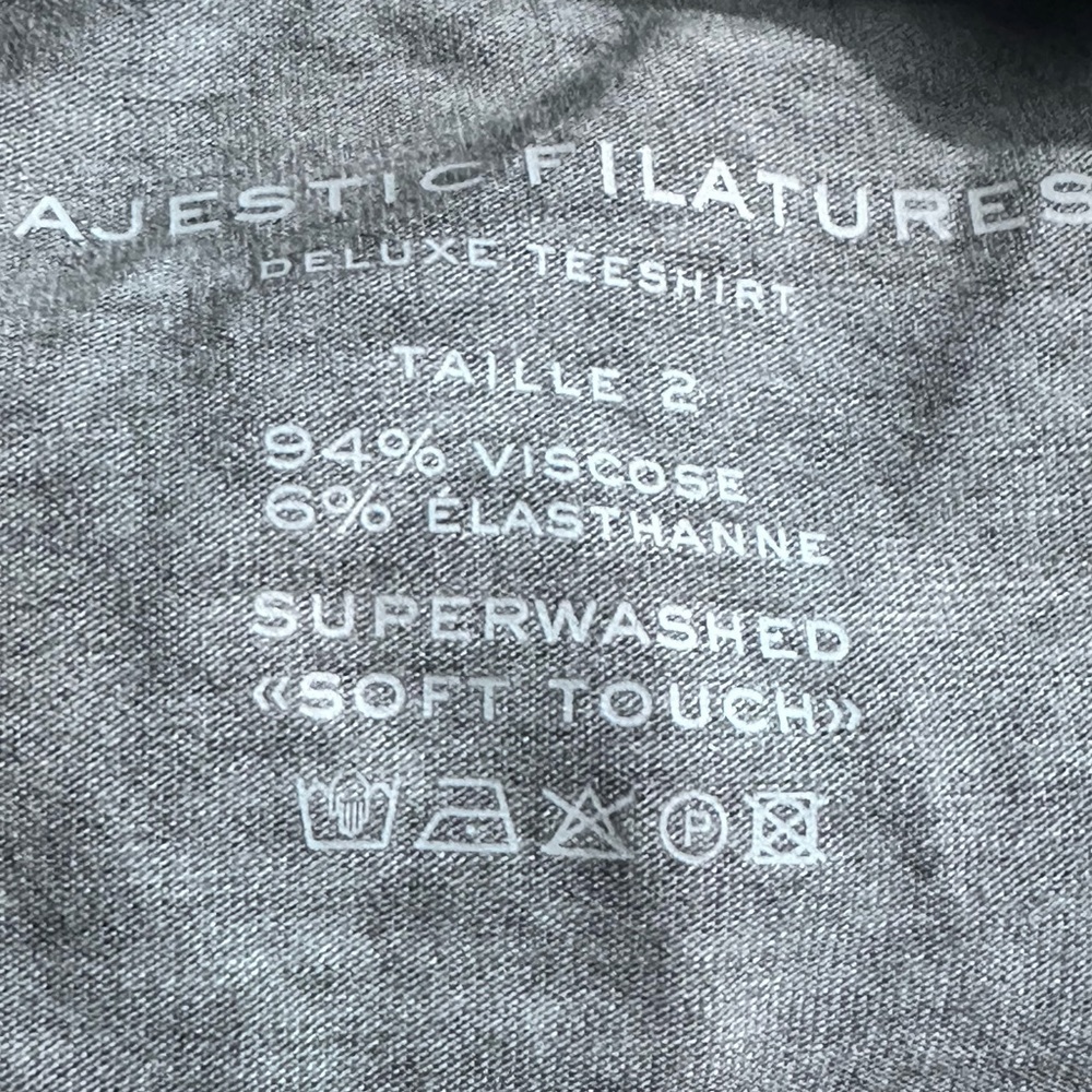 Majestic Filatures Silvery Shiny Stretchy Soft viscose blend T-shirt - Gray - Picture 8 of 9
